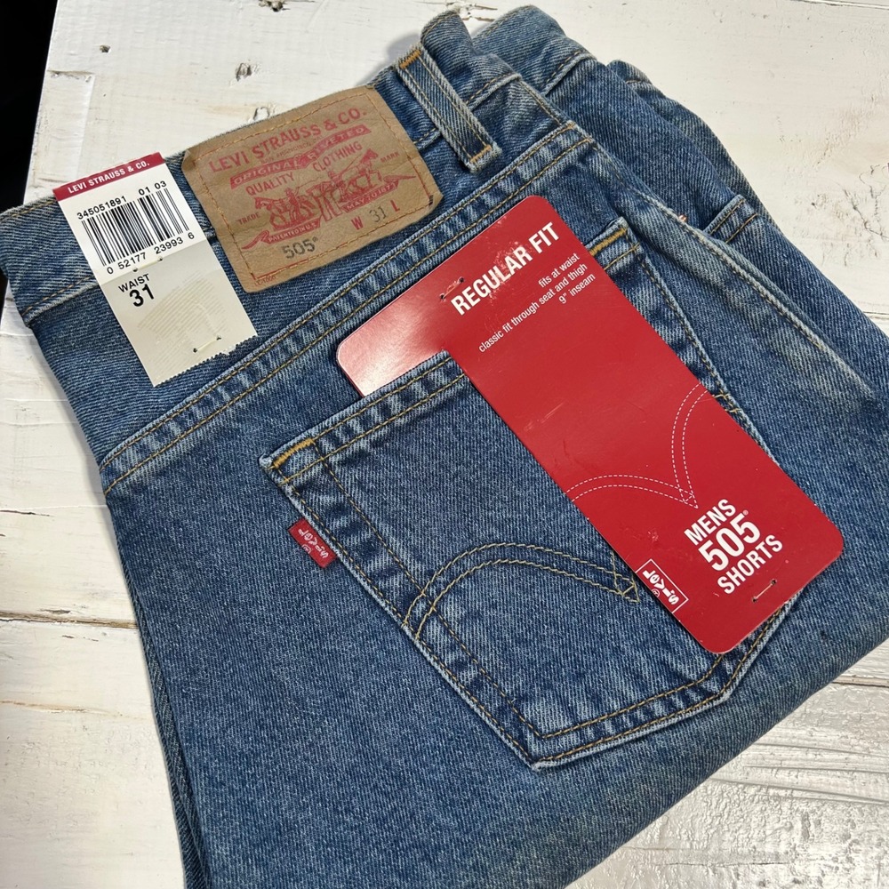 Levi's 505 Regular Fit Mens Denim Shorts W31 Medium Wash Blue 345051891